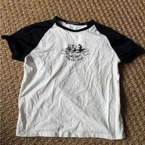 Brandy Melville Black and White Graphic Tee